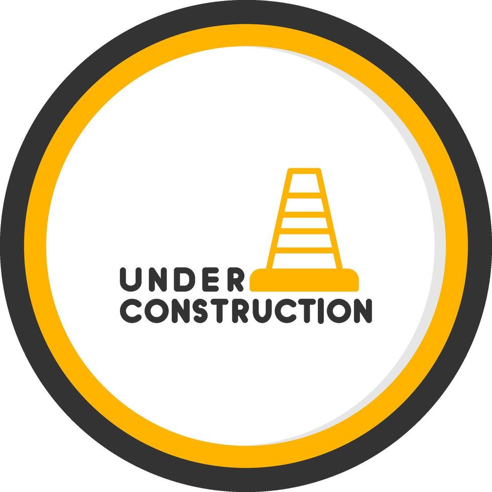 Site Under Construction Alert Line Two Color Circle vector