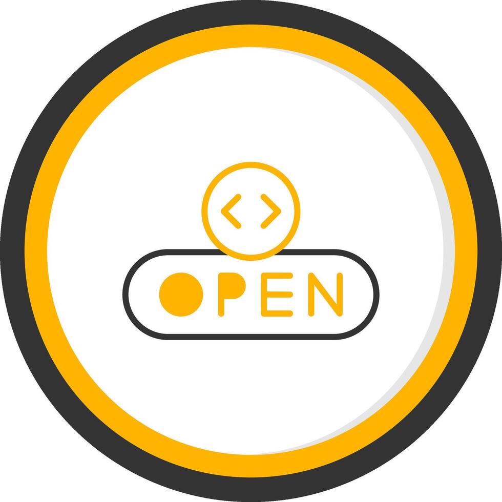 Open File Button Line Two Color Circle vector