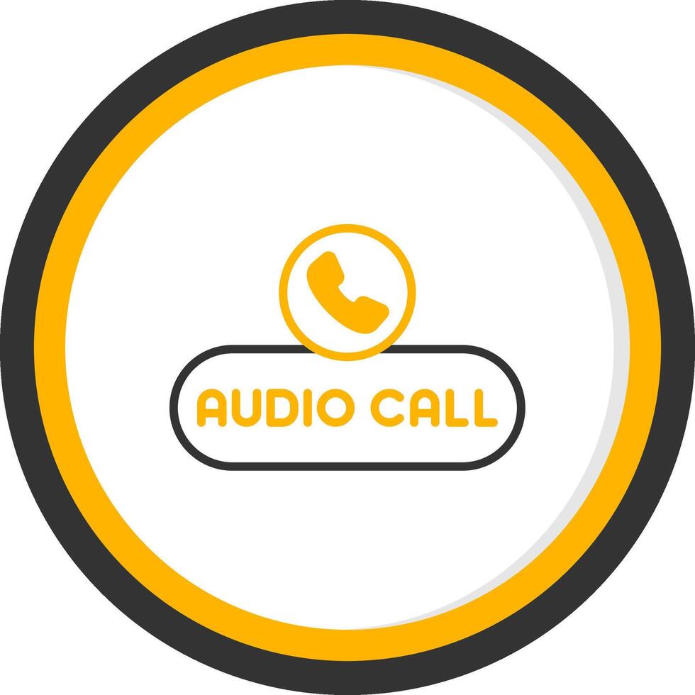 Start Audio Call Button Line Two Color Circle vector