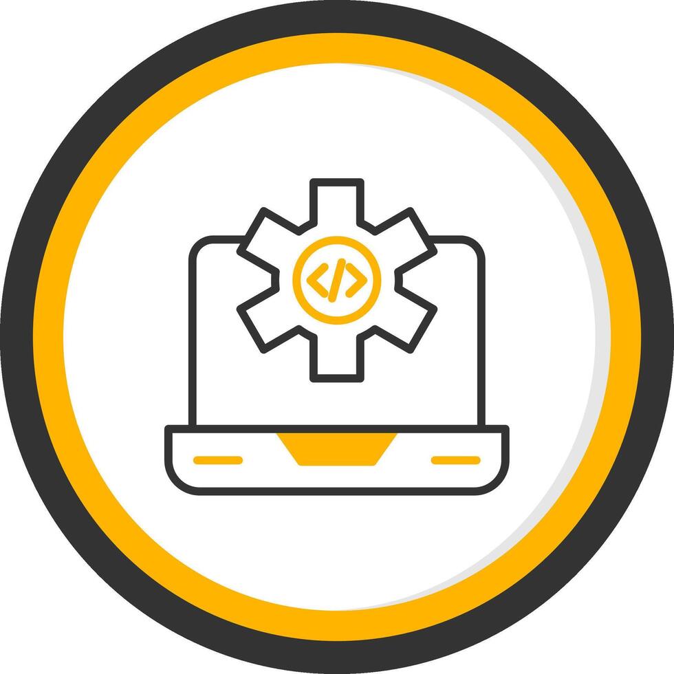 Dev Environment Workspace Line Two Color Circle vector