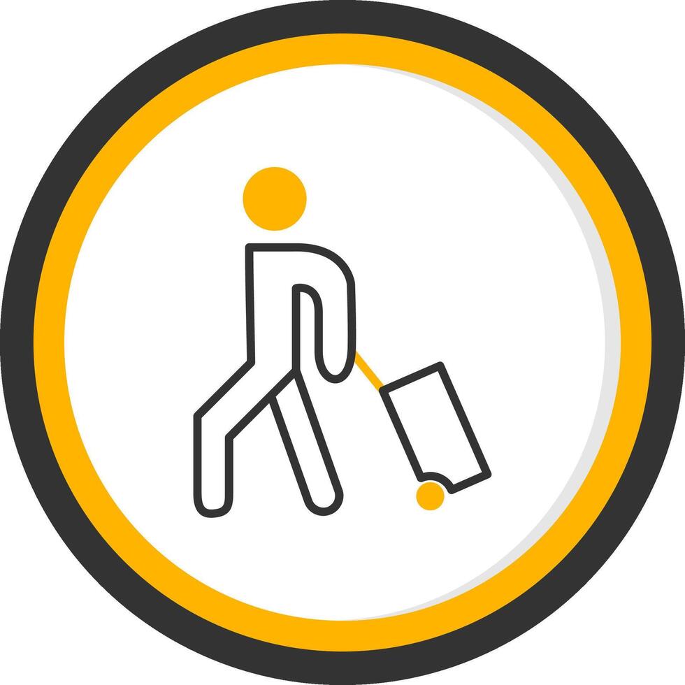 Daily Subway Passengers Line Two Color Circle vector