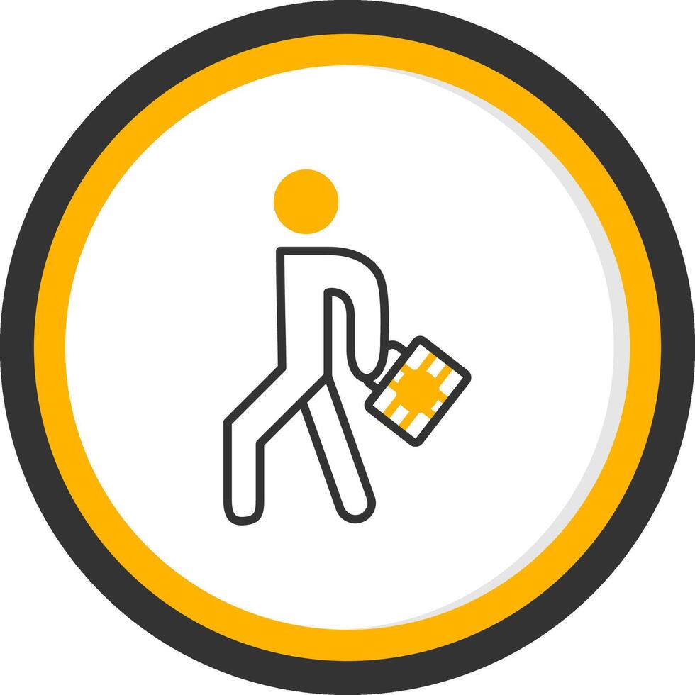 Regular Subway Commuters Line Two Color Circle vector