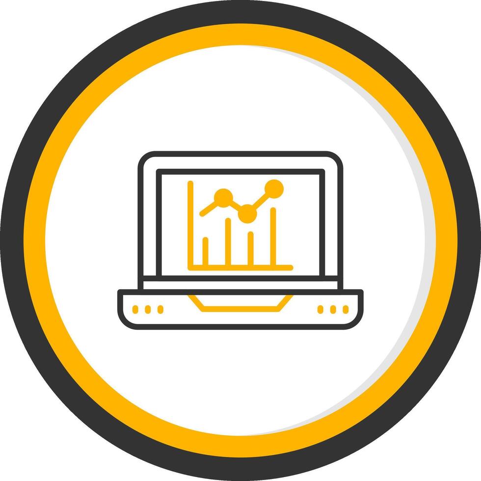 Machine Learning Network Icon Line Two Color Circle vector
