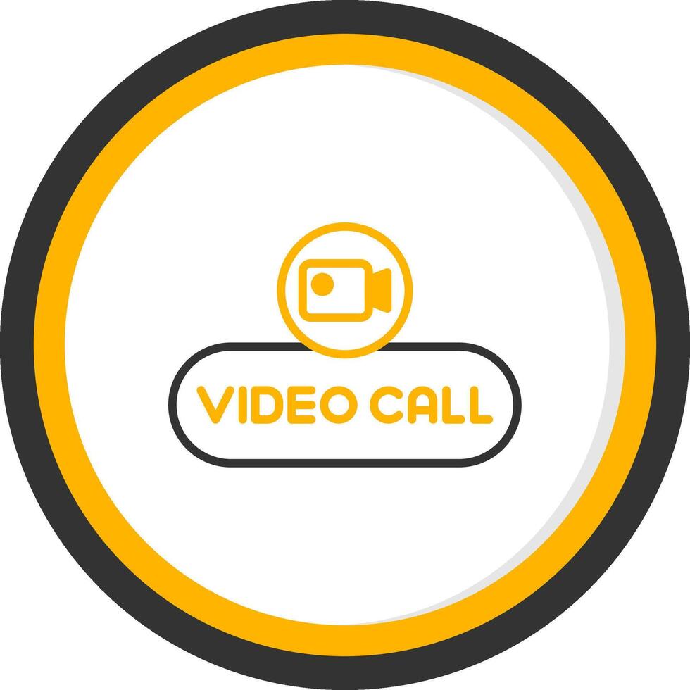 Start Call Button Line Two Color Circle vector
