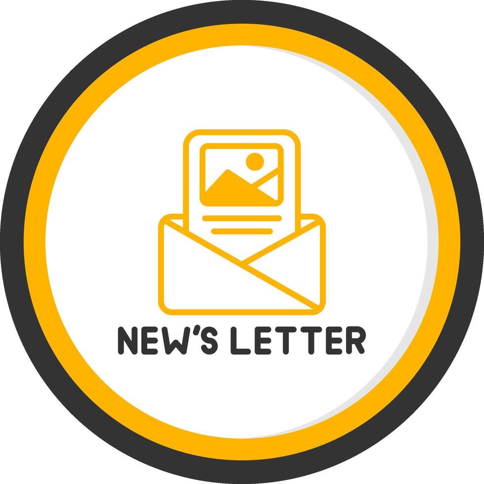 Weekly Newsletter Notice Line Two Color Circle vector