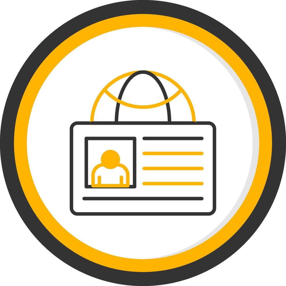 Immigration Entry Checkpoint Line Two Color Circle vector