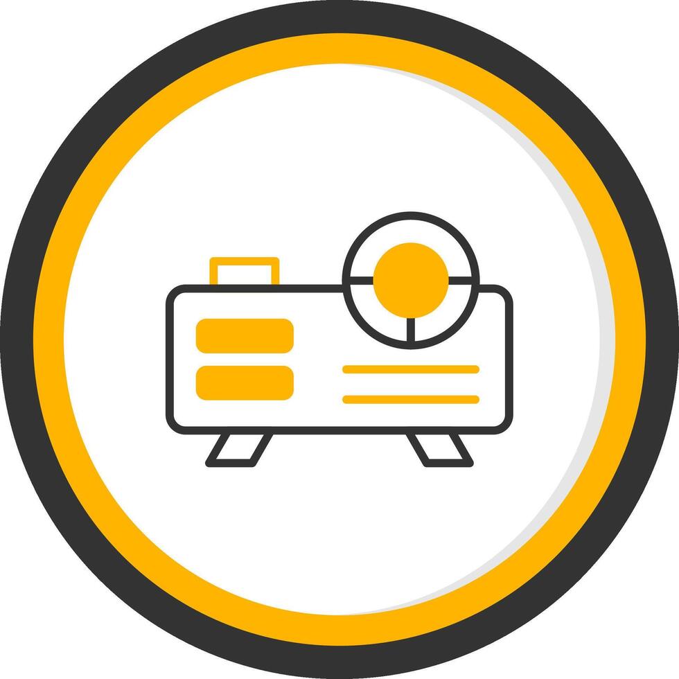 Digital Projector Device Line Two Color Circle vector