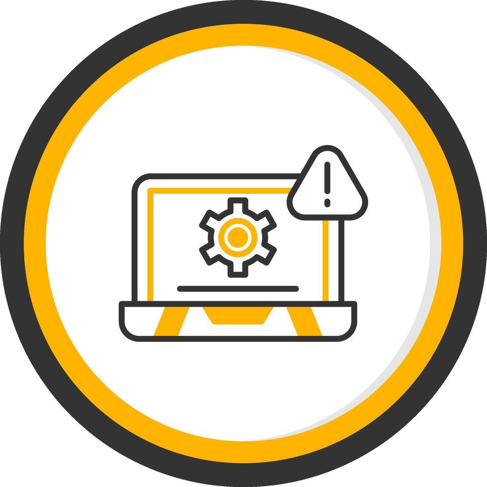 sistema error alerta línea dos color circulo vector