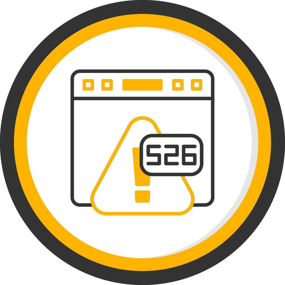 Error 526 Invalid SSL Certificate Line Two Color Circle vector