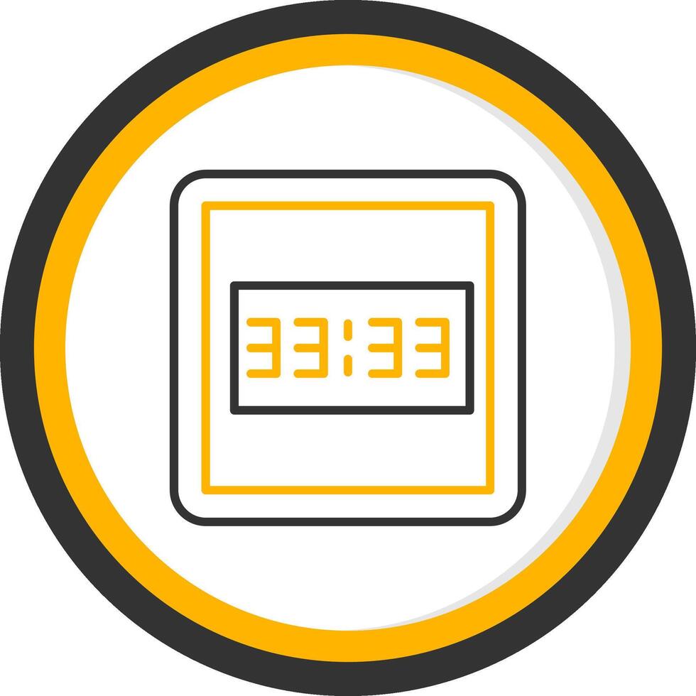 Real Time Digital Display Line Two Color Circle vector