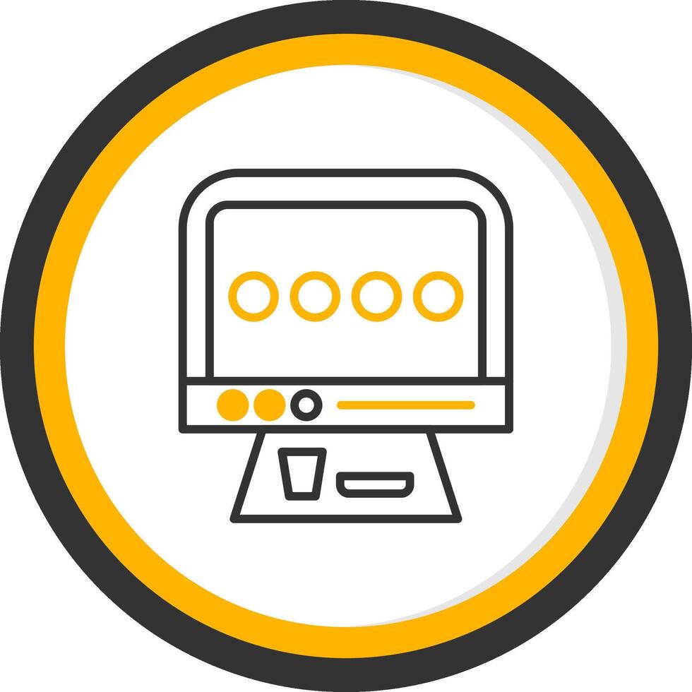 Inflight Entertainment Screen Line Two Color Circle vector