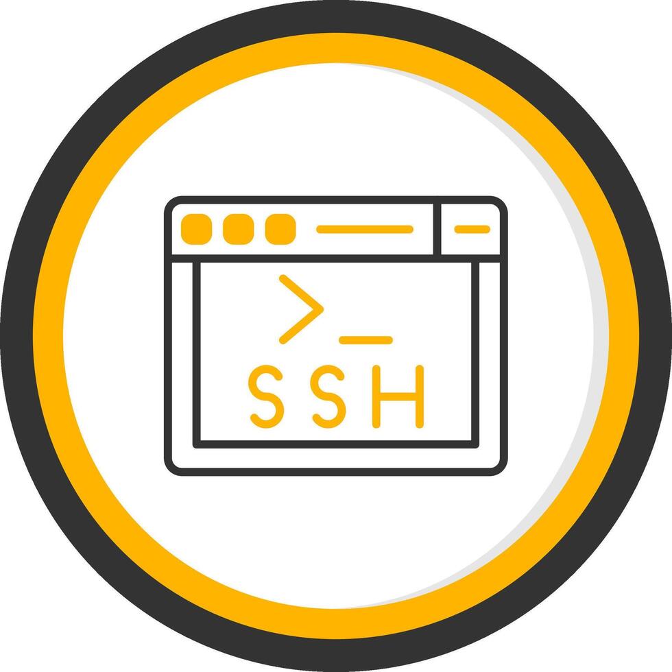 SSH Secure Access Symbol Line Two Color Circle vector