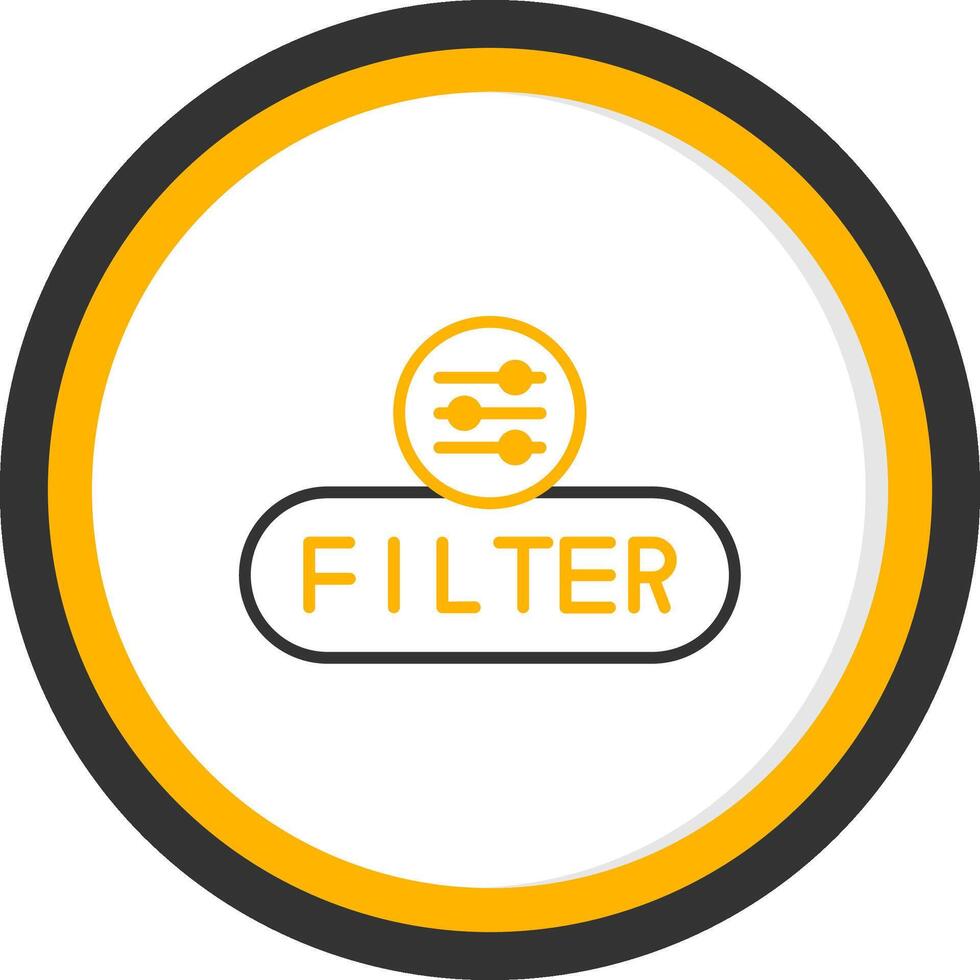 Apply Filter Button Line Two Color Circle vector