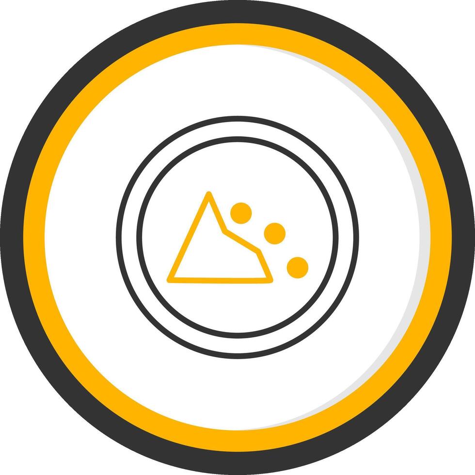 Danger Falling Rocks Symbol Line Two Color Circle vector