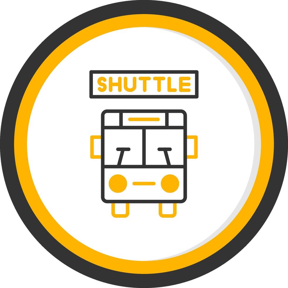 Airport Shuttle Service Line Two Color Circle vector