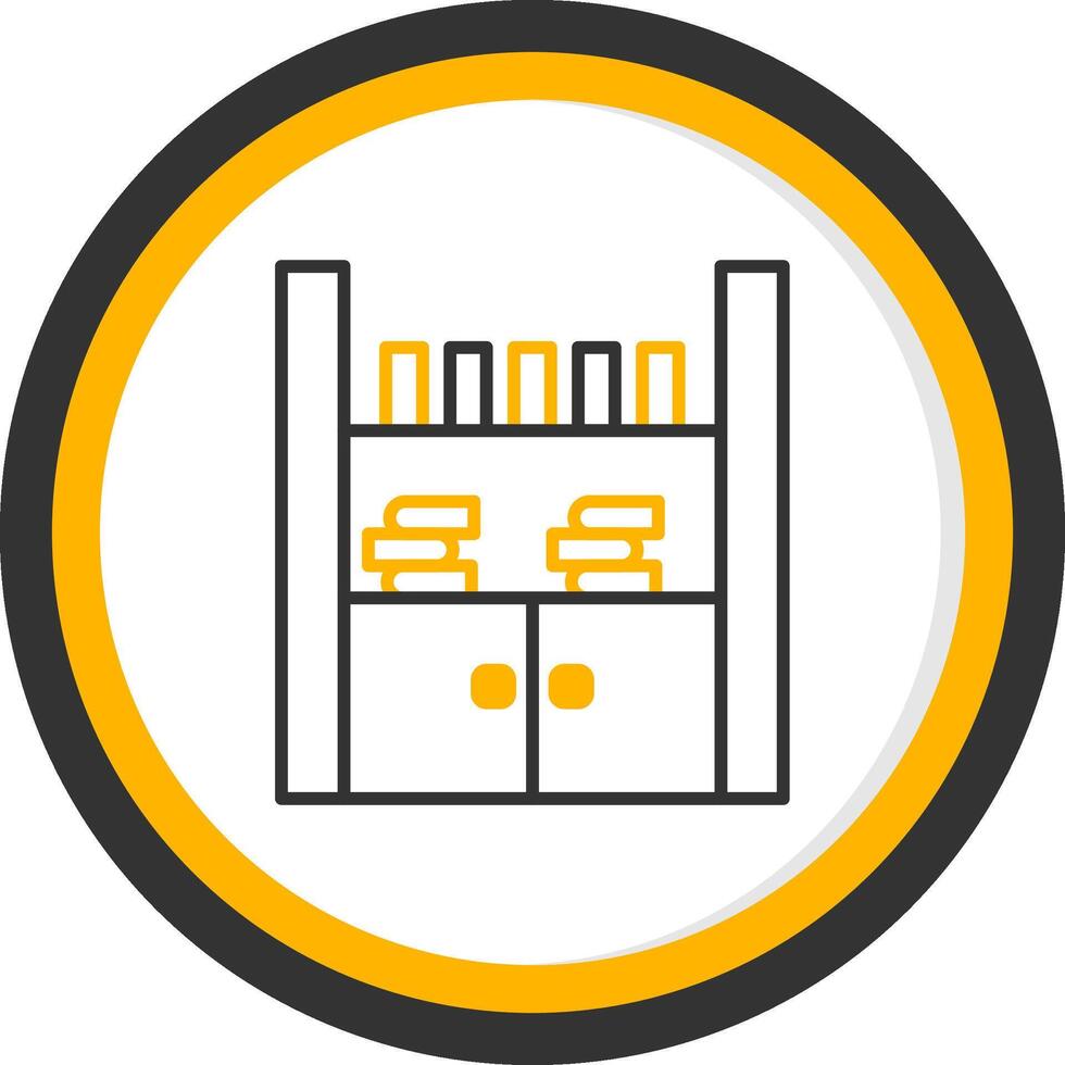 Quiet School Library Line Two Color Circle vector