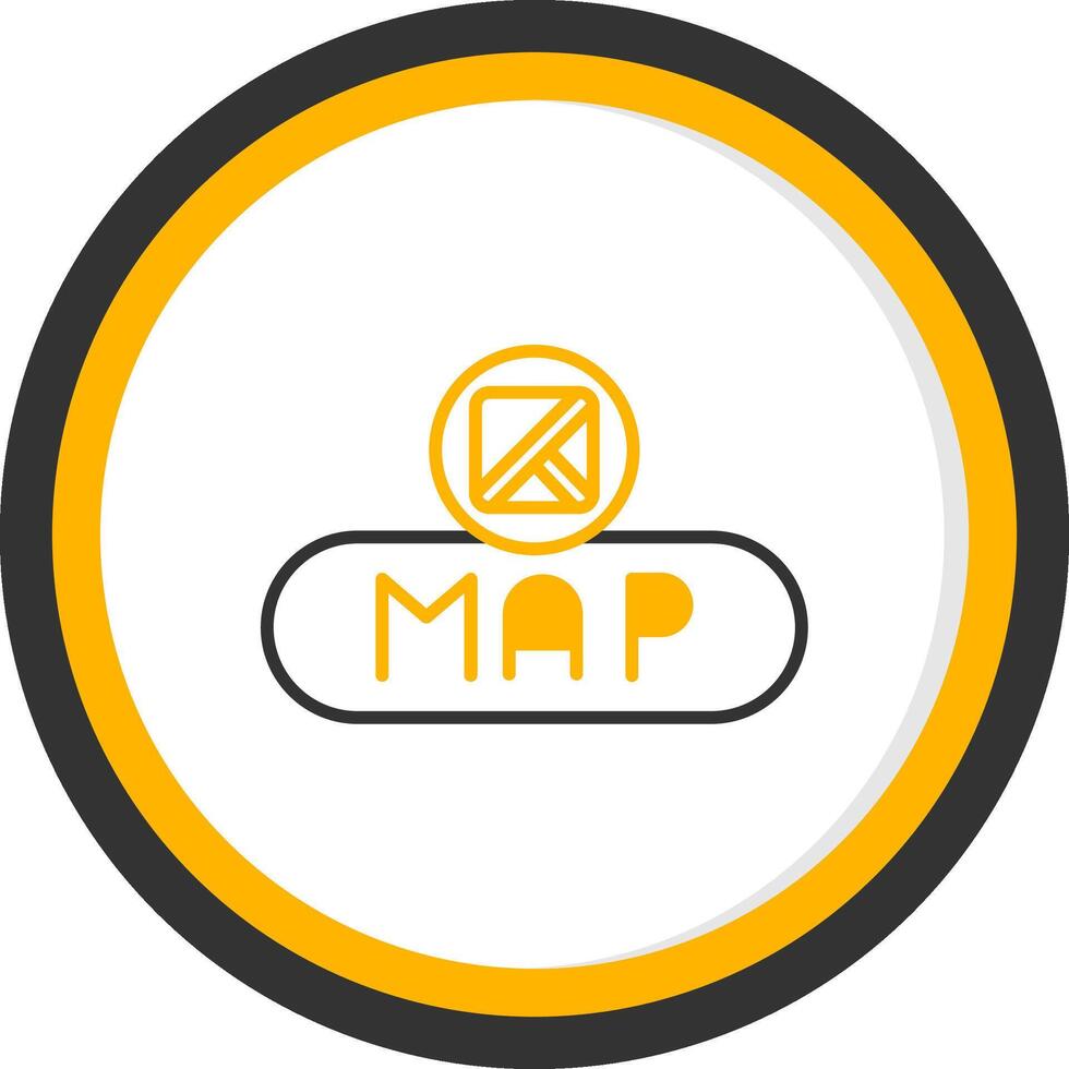 View Map Button Line Two Color Circle vector