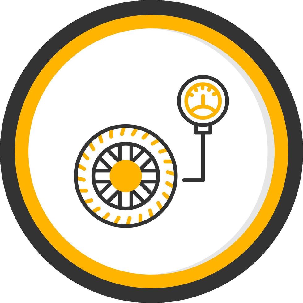 Tire Pressure Check Gauge Line Two Color Circle vector