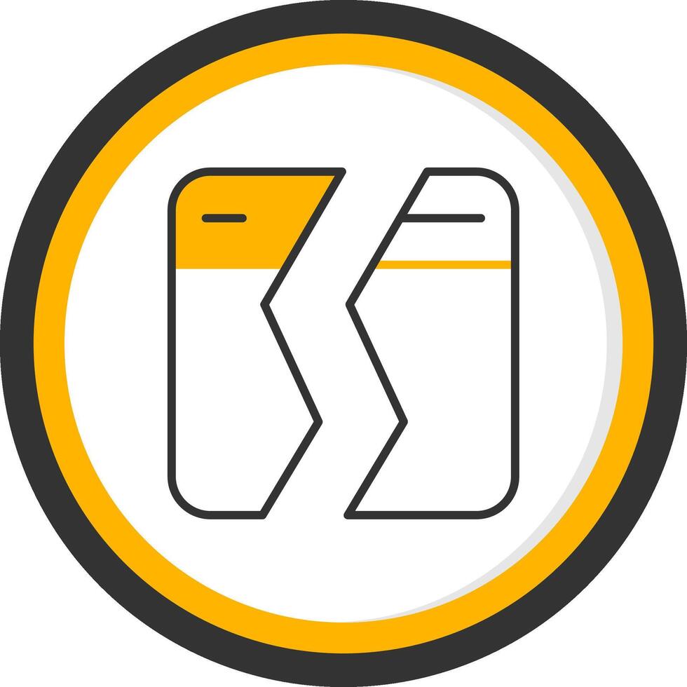 Application Crash Detected Line Two Color Circle vector