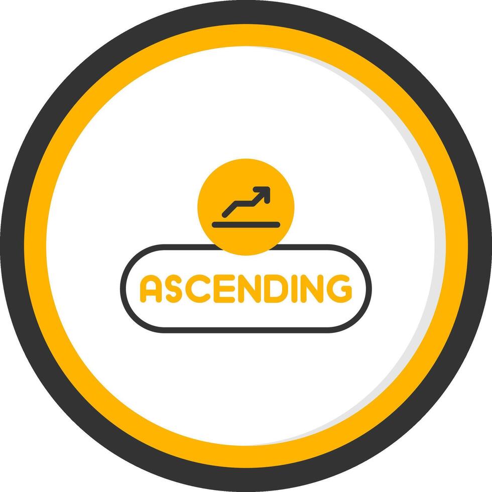 Ascending Order Button Line Two Color Circle vector