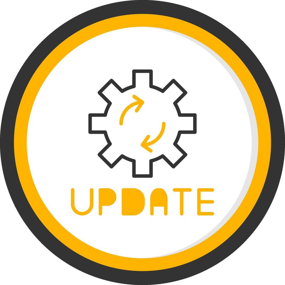 Latest Update Notification Line Two Color Circle vector