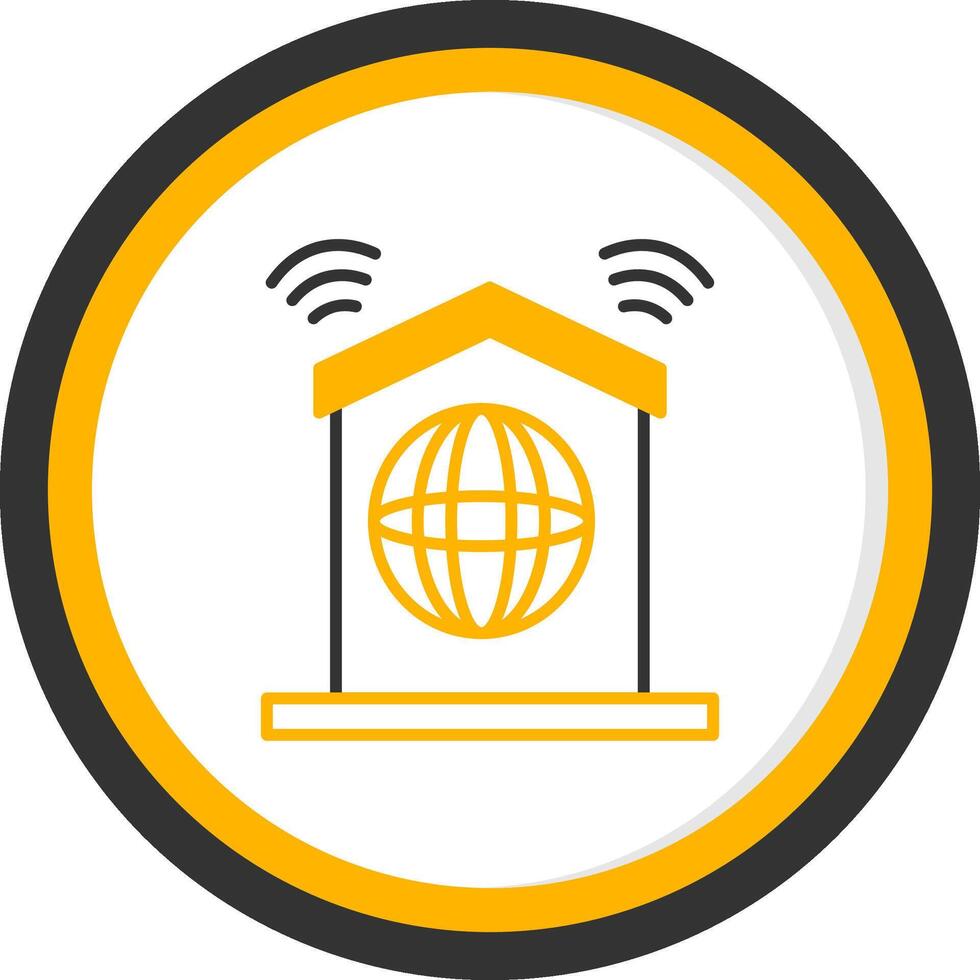 Reliable High Speed Internet Connection Line Two Color Circle vector