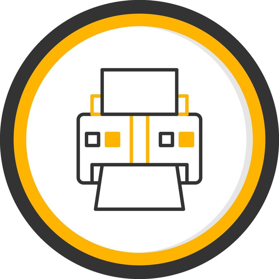 Wireless Office Printer Line Two Color Circle vector