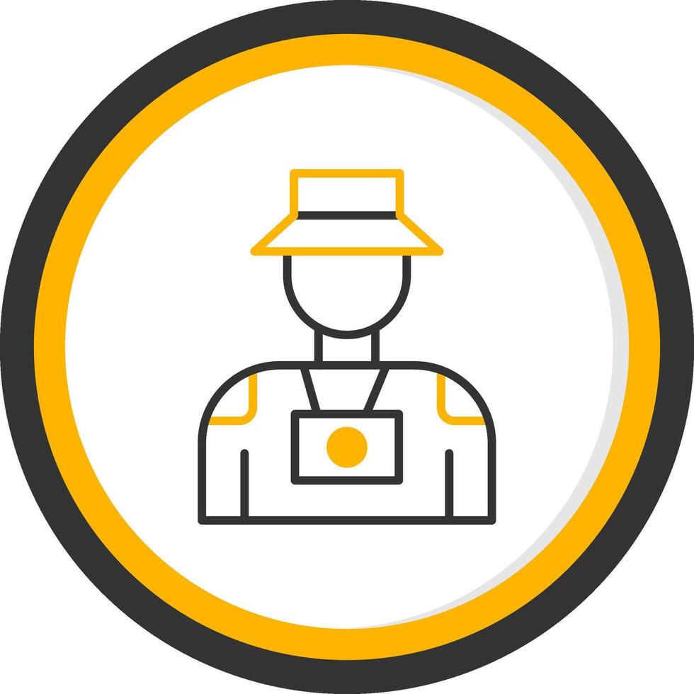 Visiting Tourist in Subway Line Two Color Circle vector