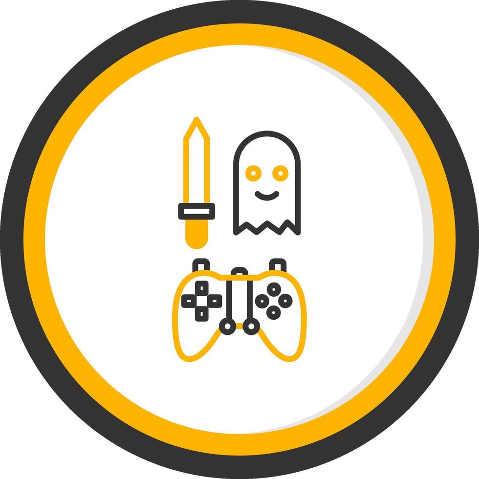 Designed Game Level Map Line Two Color Circle vector