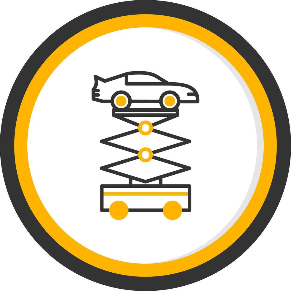 Engine Block Hoist Line Two Color Circle vector