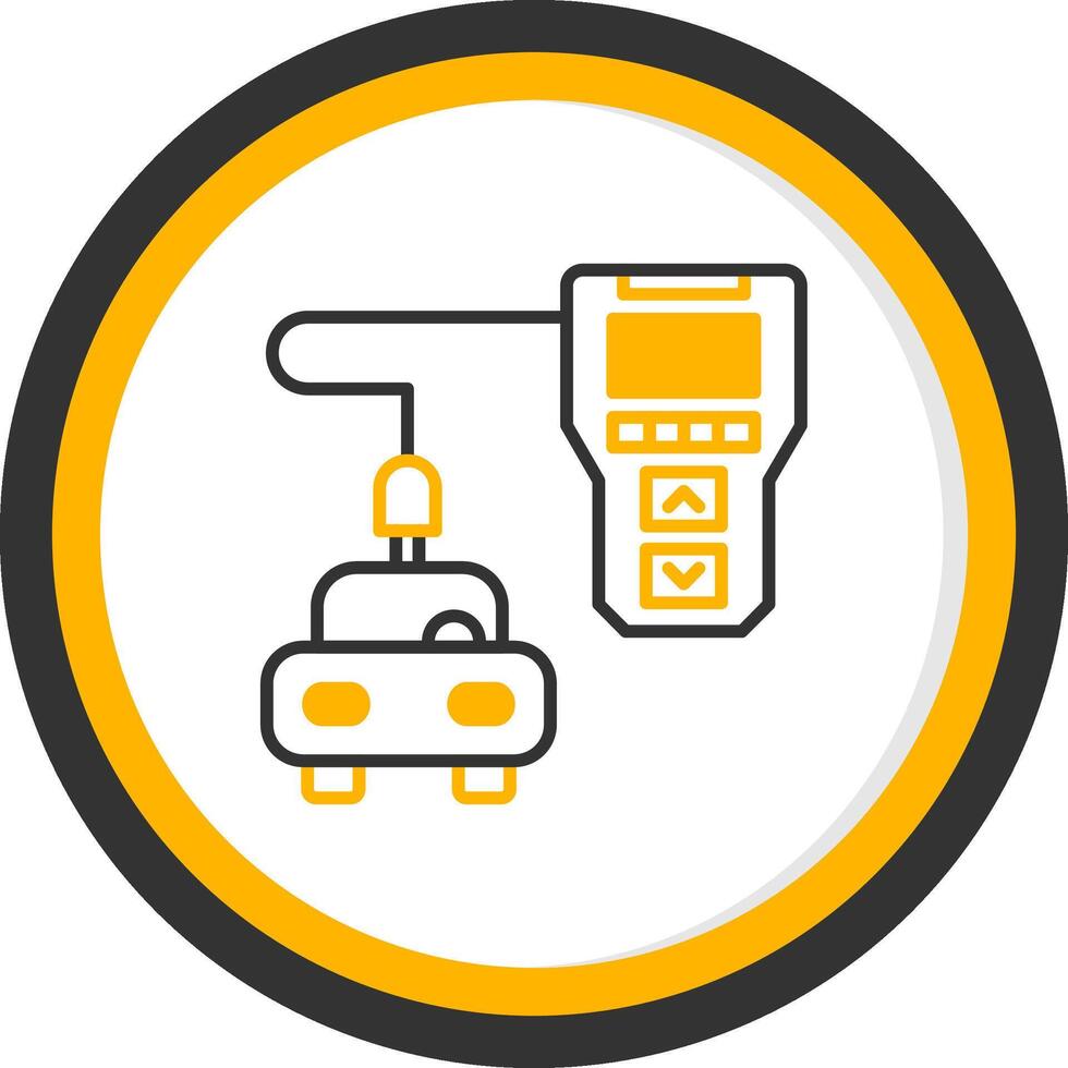 Digital Diagnostic Tool Line Two Color Circle vector