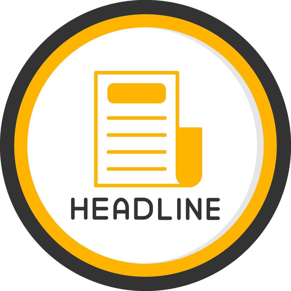 Major News HeadGlyph Alert Line Two Color Circle vector