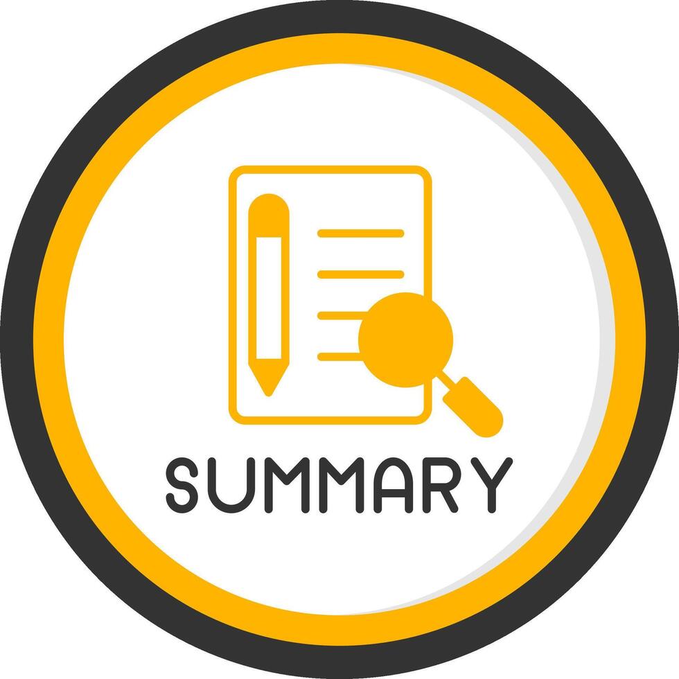 Condensed Summary Overview Line Two Color Circle vector