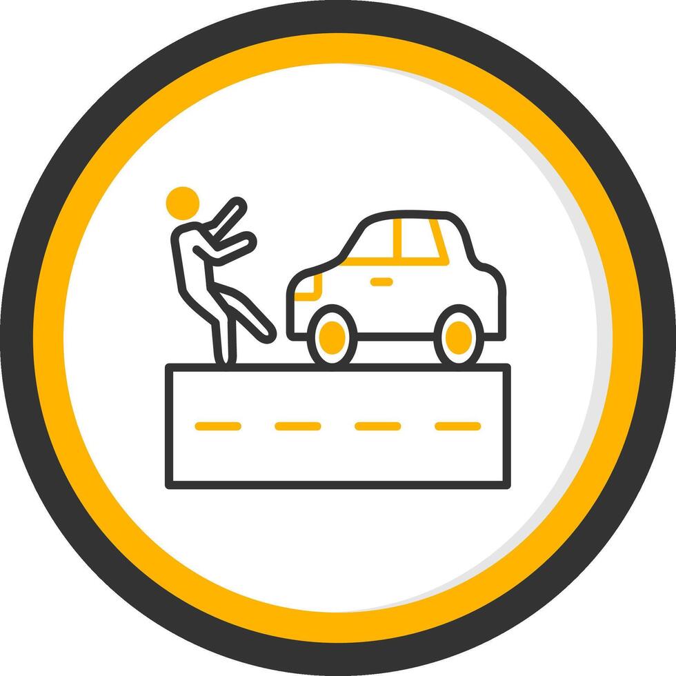 Post Accident Procedure Guide Line Two Color Circle vector