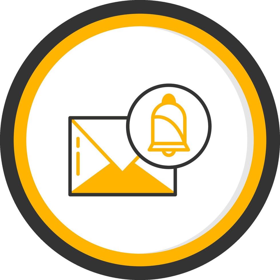 entrante correo electrónico notificación icono línea dos color circulo vector
