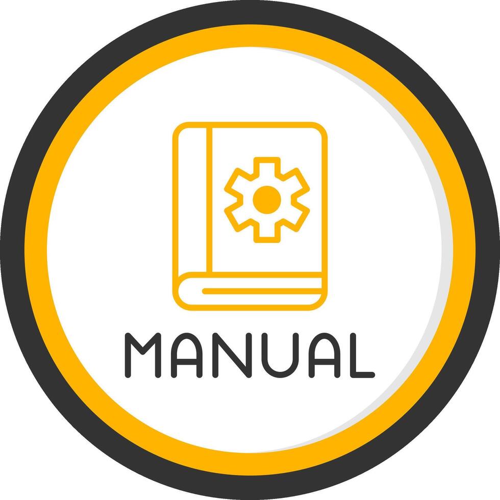 Instruction Manual Reference Line Two Color Circle vector