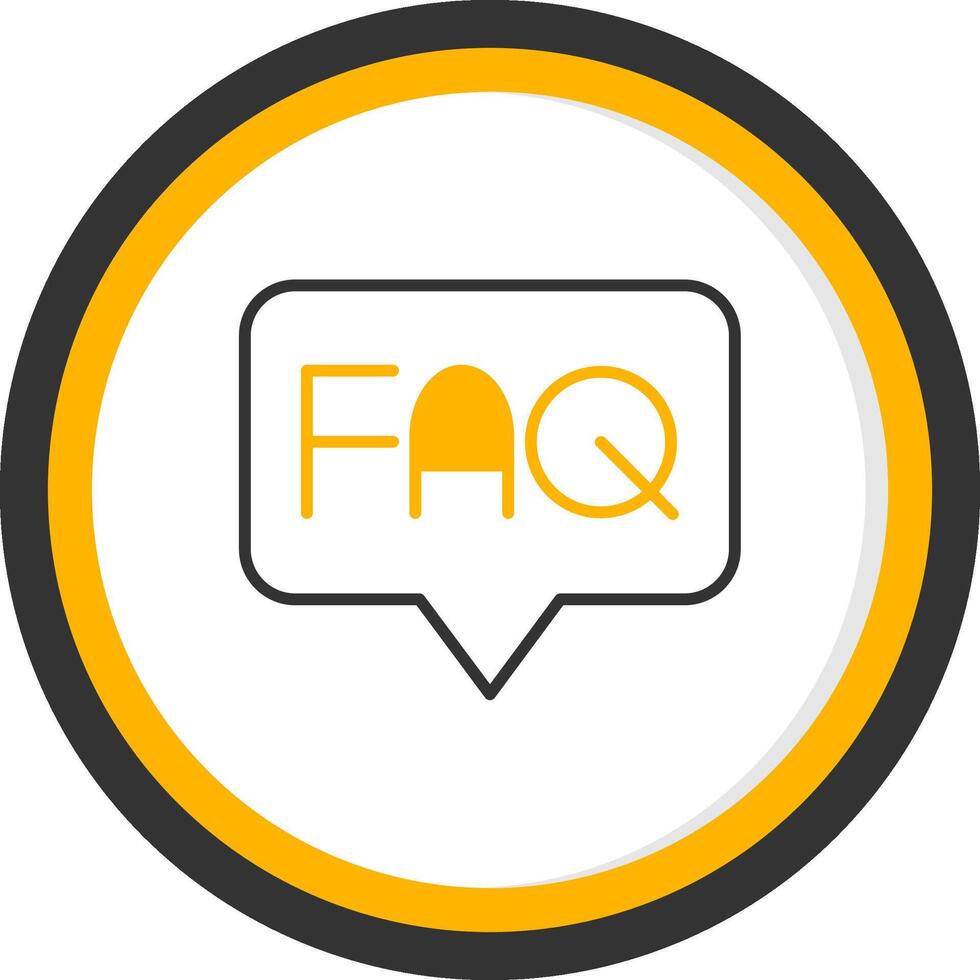 Frequently Asked Questions Section Line Two Color Circle vector
