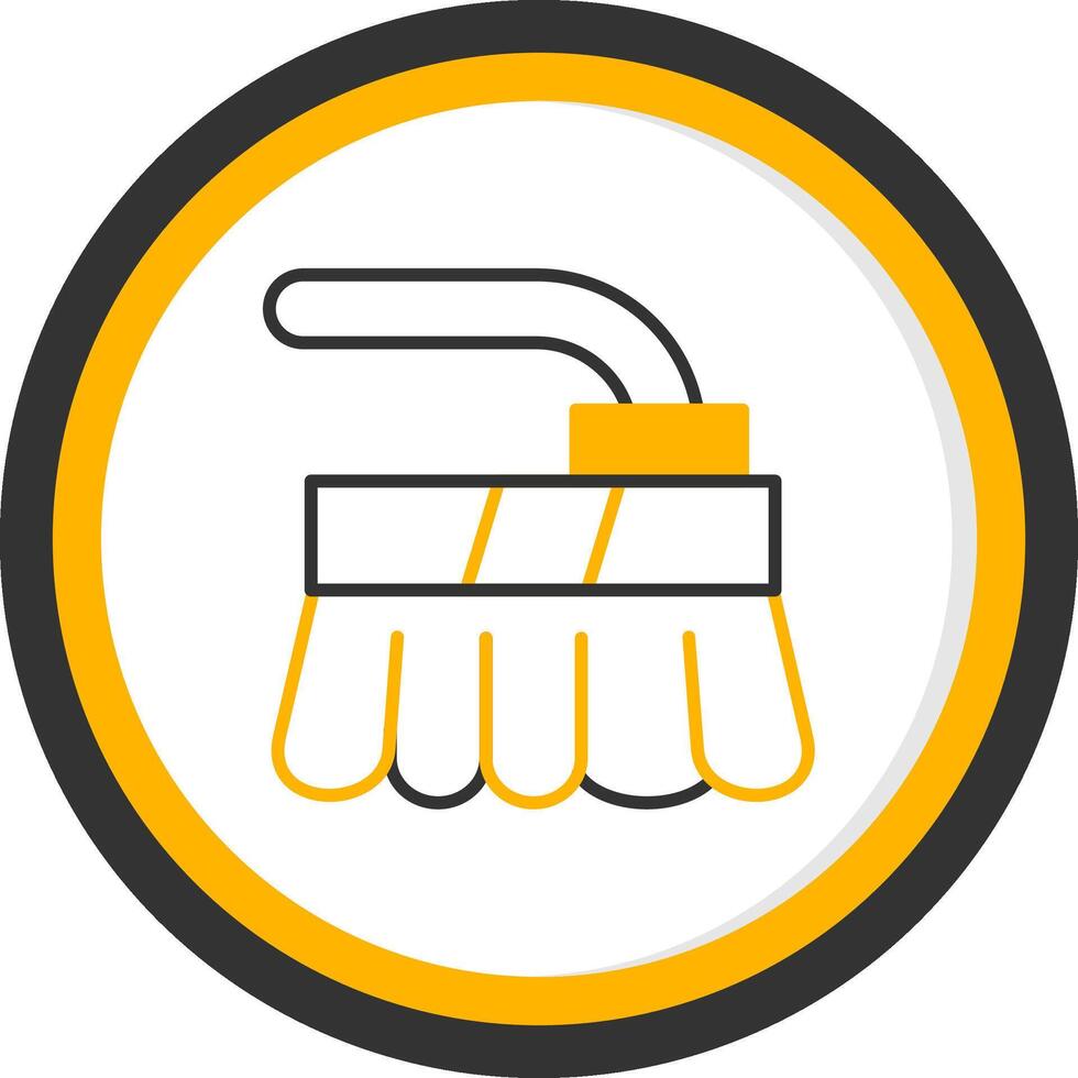 Stiff Cleaning Brush Line Two Color Circle vector