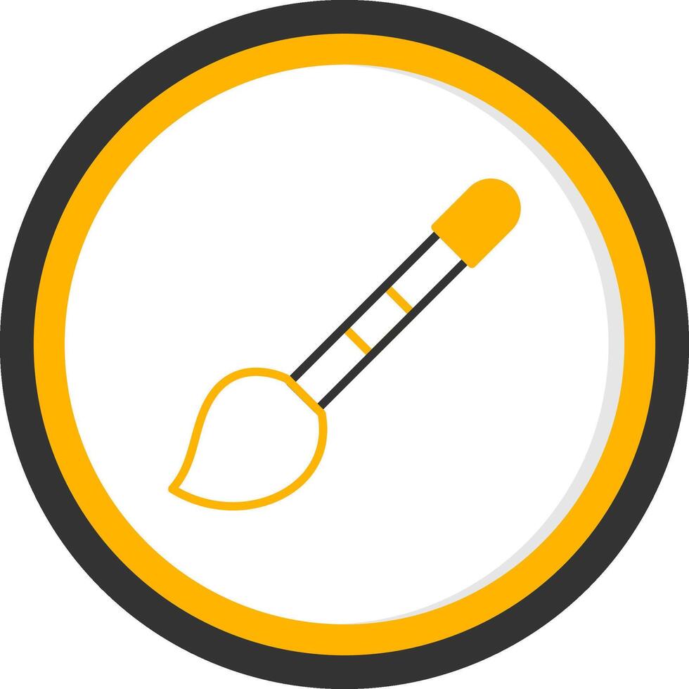 Angled Paintbrush Set Line Two Color Circle vector