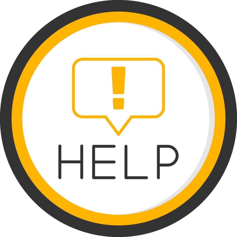 Help Support Message Line Two Color Circle vector