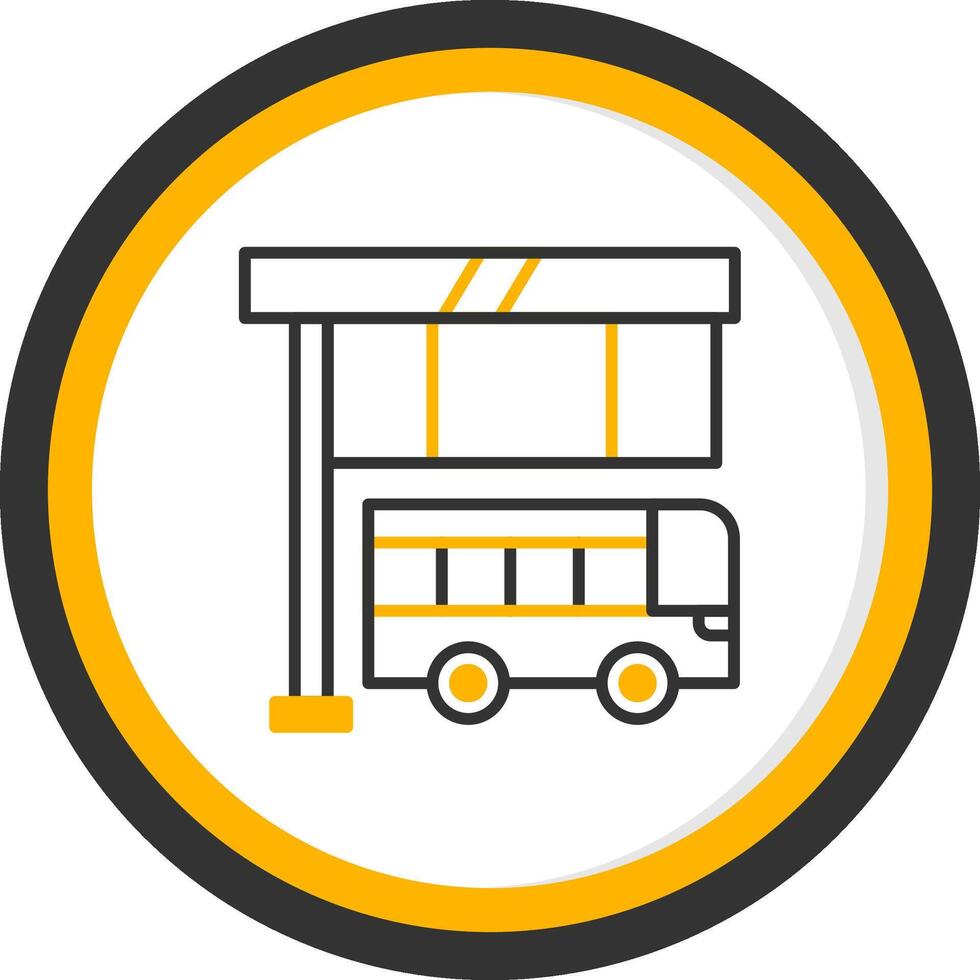 Central Bus Dispatch Office Line Two Color Circle vector