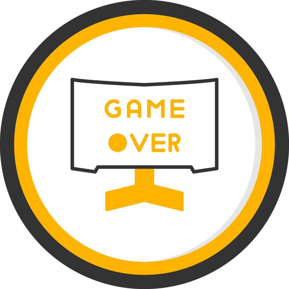 Game Over Line Two Color Circle vector