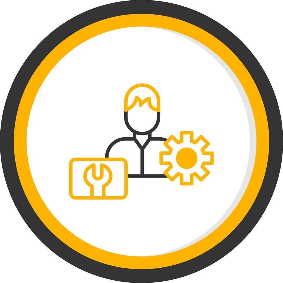 Technical IT Support Chat Line Two Color Circle vector