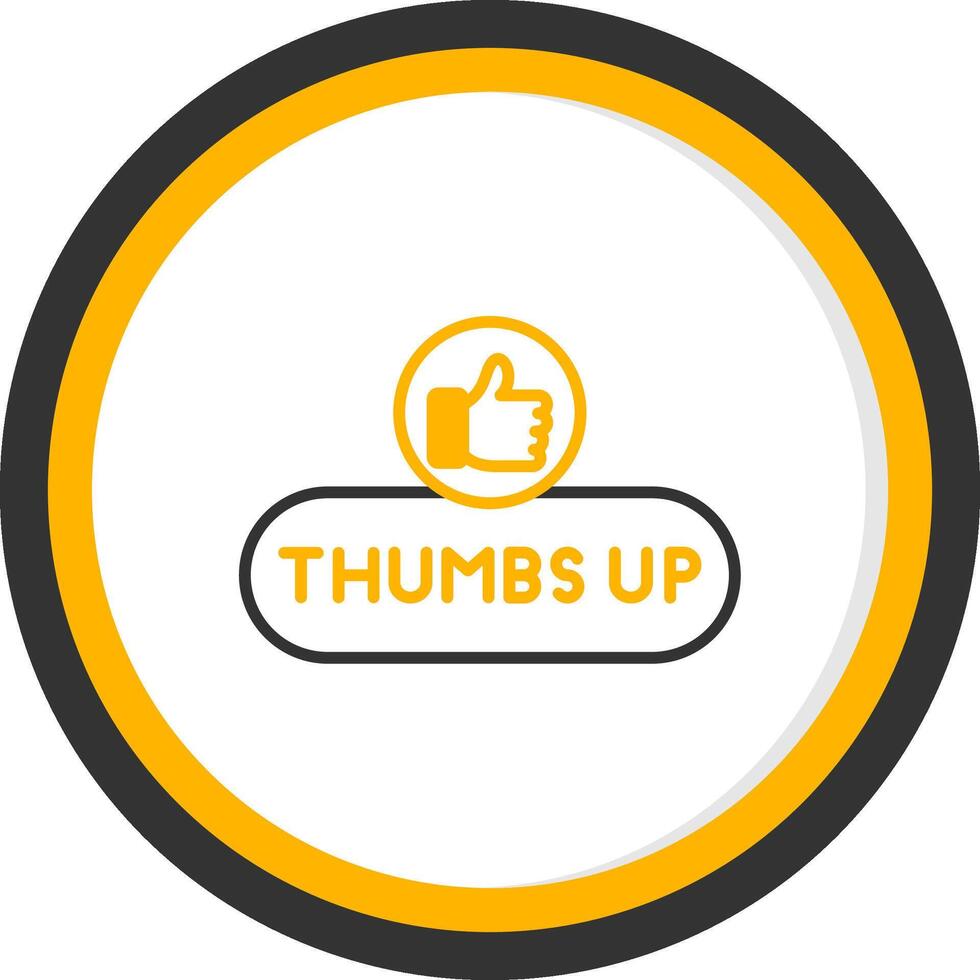 Thumbs Up Feedback Button Line Two Color Circle vector