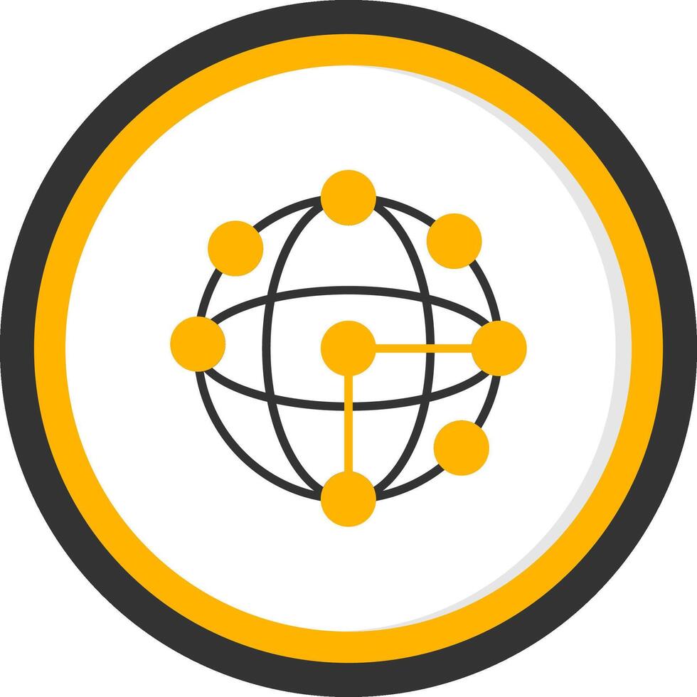Too Many Connections Line Two Color Circle vector