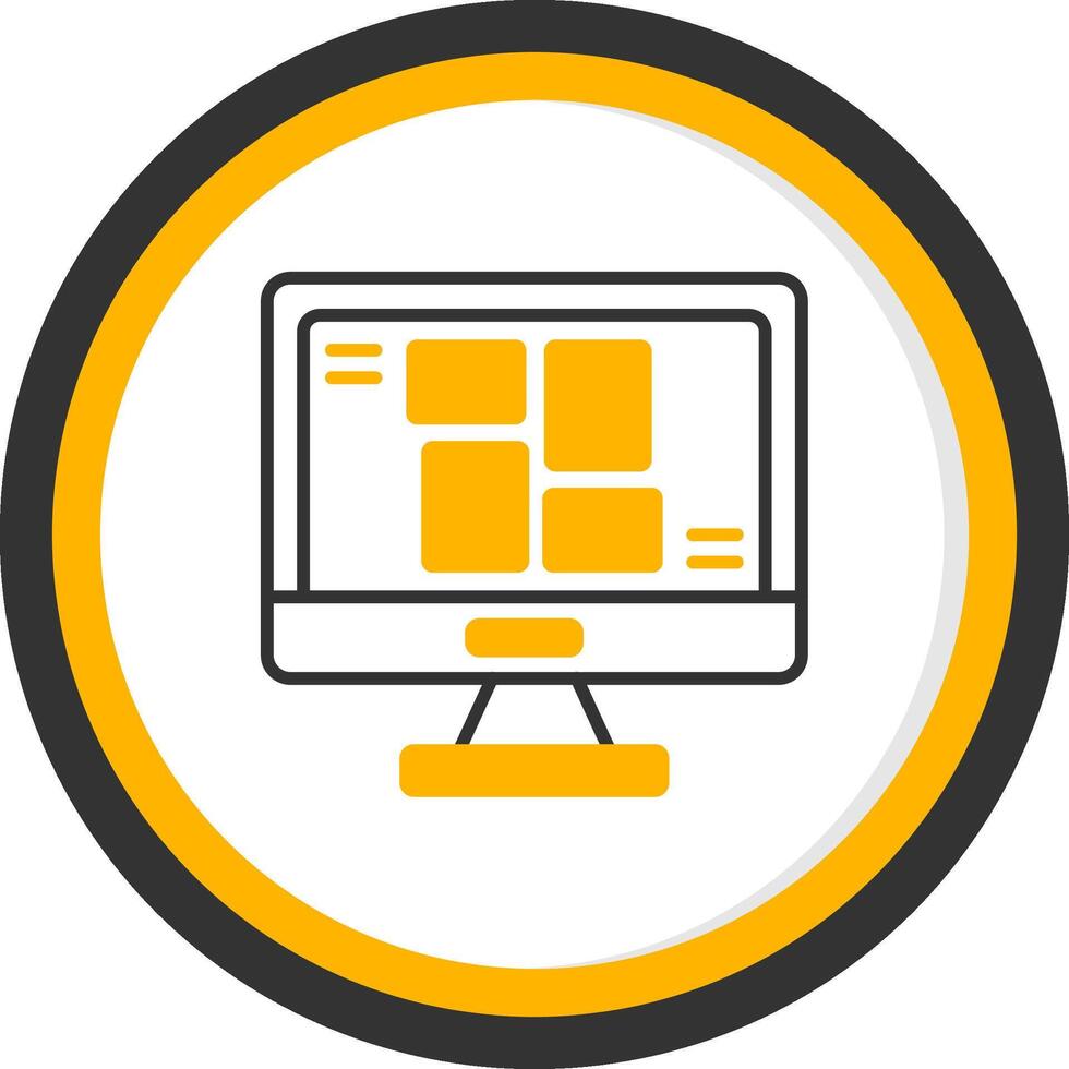 Flexbox Container Structure Line Two Color Circle vector