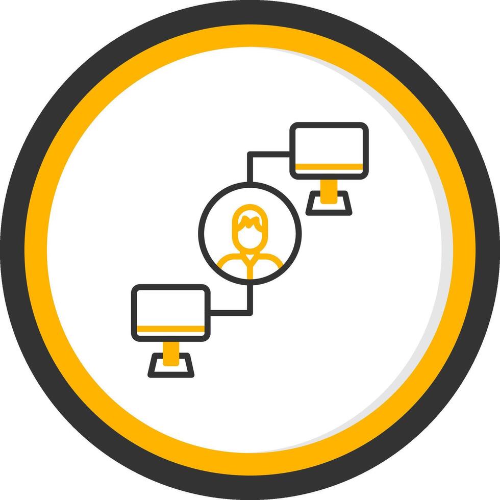 Real Time OnGlyph Collaboration Line Two Color Circle vector