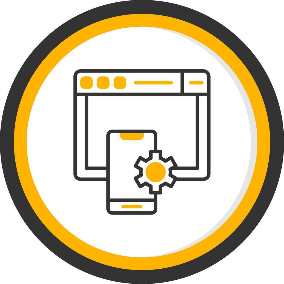 Progressive Web App PWA Line Two Color Circle vector