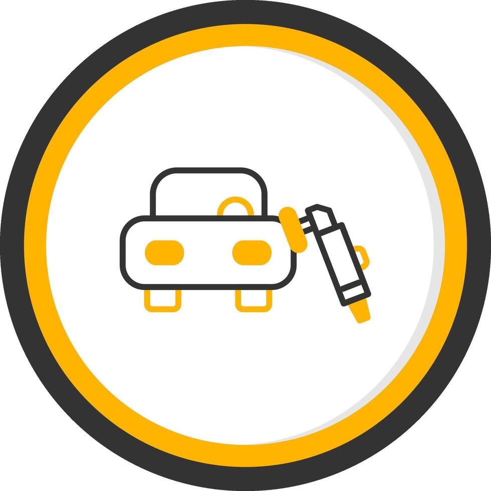 Dual Action Buffer Tool Line Two Color Circle vector