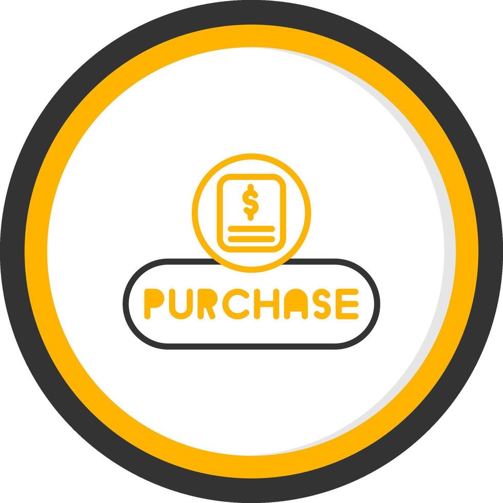 Complete Purchase Button Line Two Color Circle vector